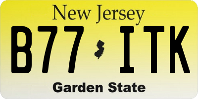 NJ license plate B77ITK