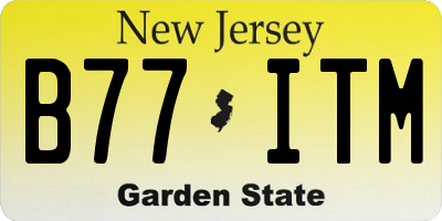 NJ license plate B77ITM
