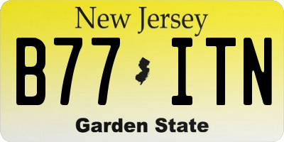 NJ license plate B77ITN