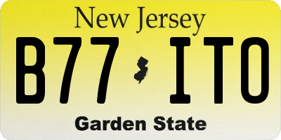 NJ license plate B77ITO