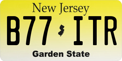 NJ license plate B77ITR