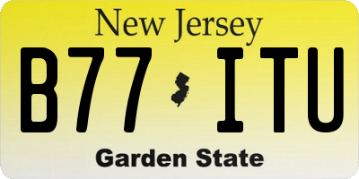 NJ license plate B77ITU