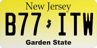 NJ license plate B77ITW