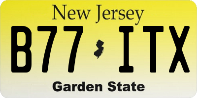 NJ license plate B77ITX