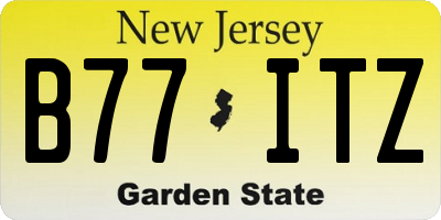 NJ license plate B77ITZ