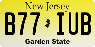 NJ license plate B77IUB