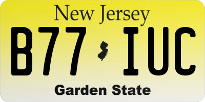 NJ license plate B77IUC