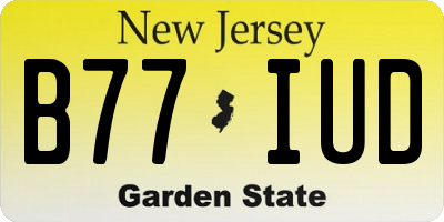 NJ license plate B77IUD