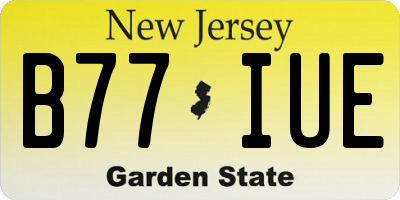 NJ license plate B77IUE