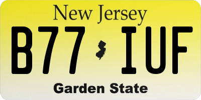 NJ license plate B77IUF