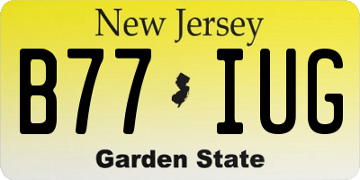 NJ license plate B77IUG