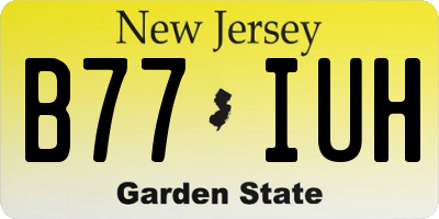 NJ license plate B77IUH