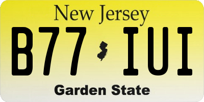 NJ license plate B77IUI