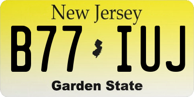 NJ license plate B77IUJ