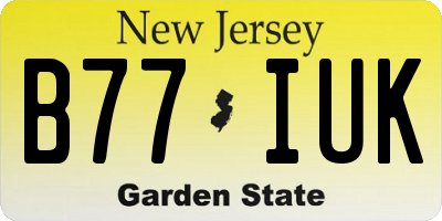 NJ license plate B77IUK