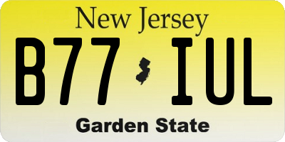 NJ license plate B77IUL