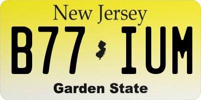 NJ license plate B77IUM