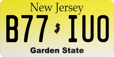 NJ license plate B77IUO