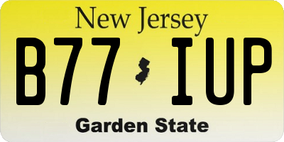 NJ license plate B77IUP
