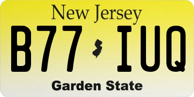 NJ license plate B77IUQ