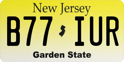 NJ license plate B77IUR