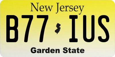 NJ license plate B77IUS