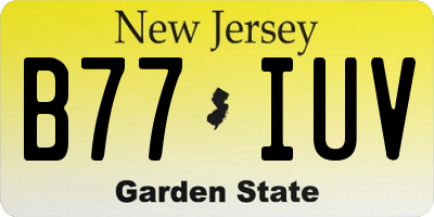 NJ license plate B77IUV