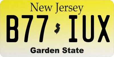 NJ license plate B77IUX