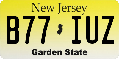 NJ license plate B77IUZ