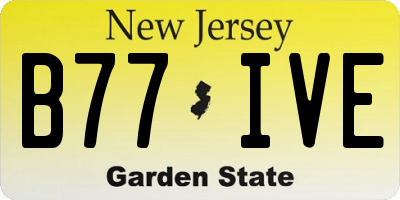 NJ license plate B77IVE