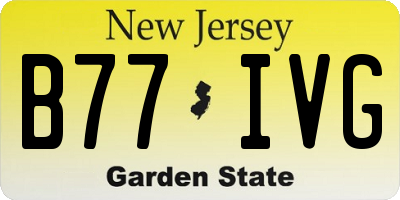 NJ license plate B77IVG