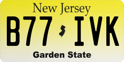 NJ license plate B77IVK
