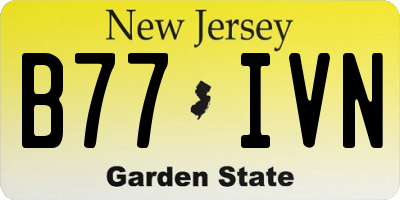 NJ license plate B77IVN