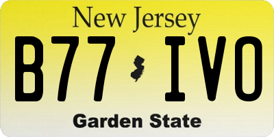 NJ license plate B77IVO