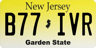 NJ license plate B77IVR