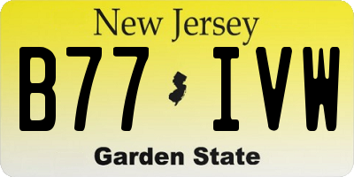 NJ license plate B77IVW