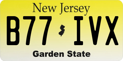NJ license plate B77IVX