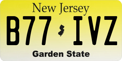NJ license plate B77IVZ