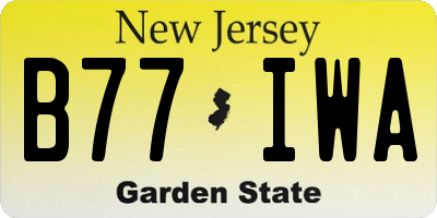 NJ license plate B77IWA