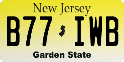 NJ license plate B77IWB