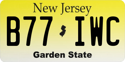 NJ license plate B77IWC