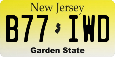 NJ license plate B77IWD