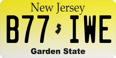 NJ license plate B77IWE