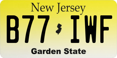 NJ license plate B77IWF
