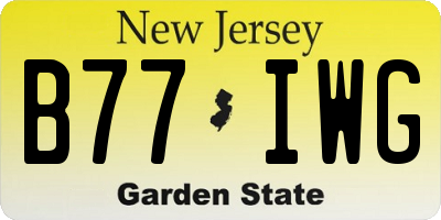 NJ license plate B77IWG