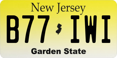 NJ license plate B77IWI