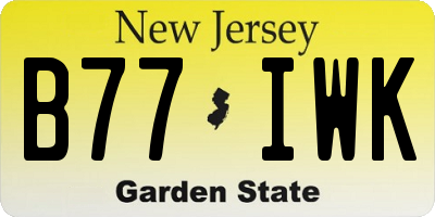 NJ license plate B77IWK
