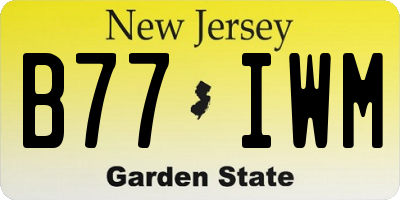NJ license plate B77IWM
