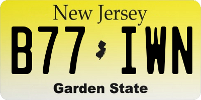 NJ license plate B77IWN