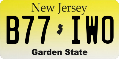 NJ license plate B77IWO